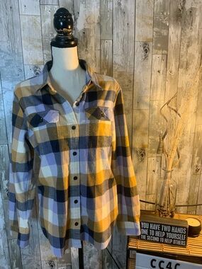Patagonia Plaid Shirt in Mustard, Navy & Lilac
